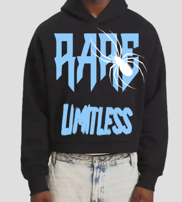 Black Crop Hoodie (Men)