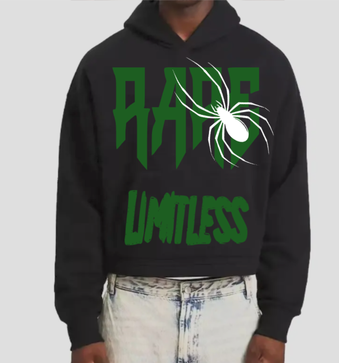 Black Crop Hoodie (Men)