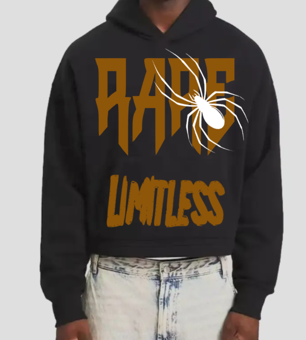 Black Crop Hoodie (Men)