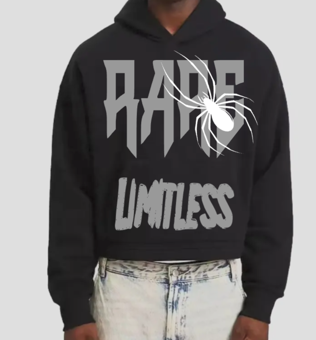 Black Crop Hoodie (Men)