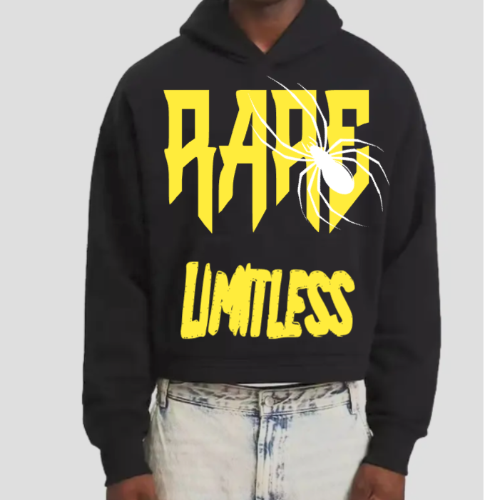 Black Crop Hoodie (Men)