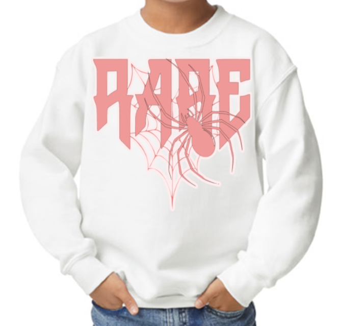 Custom Kids Rare Spider Sweatshirt (White)