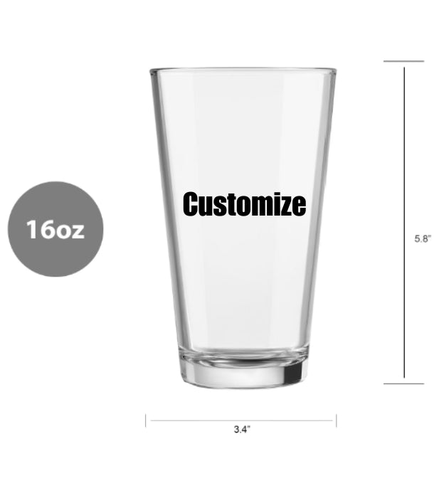Custom 16 oz drinking glasses
